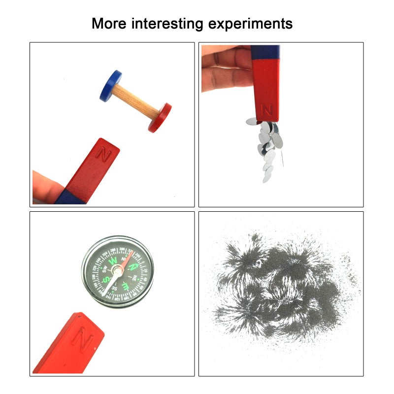 EUDAX Physics Science Magnets Kit for Education Science Experiment Tools Icluding Bar/Ring/Horseshoe/Compass Magnets - Image 5